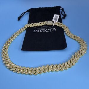 Invicta Elements Men's Ultra Iced Out Cuban Chain Necklace Length 500mm 19 inch